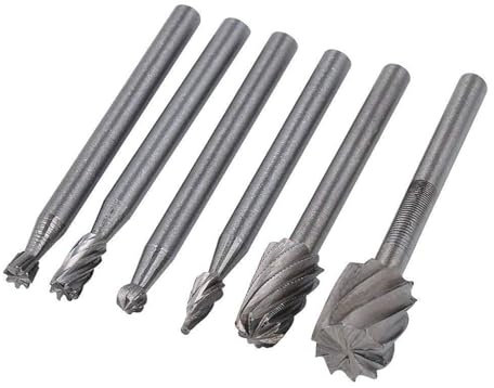 NITVIA 6PCS HSS Multi Tool Burr Routing Router Bit Mill Cutter Attachment Compatible High Speed Steel Rotary Burr