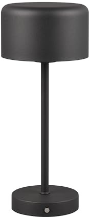 Reality Leuchten LED Akku Tischleuchte Jeff R59151132, Metall Schwarz matt, inkl. 1.5 Watt LED, 4 fach Touch