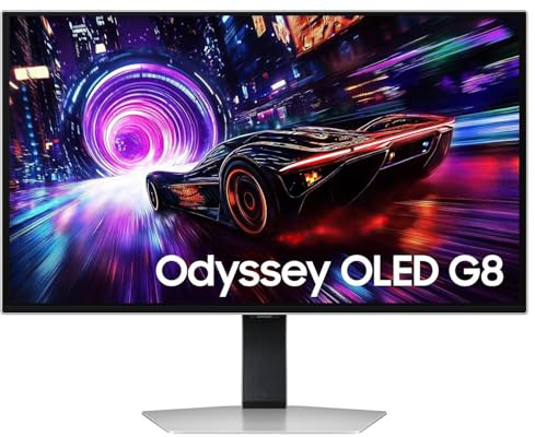 Samsung Monitor Gaming Odyssey OLED G8 (LS32FG810SU), Flat, 32'', 3840x2160 (UHD 4K), 16:9, QD-OLED Glare Free, 240Hz, 0,03ms (GtG), FreeSync Premium Pro, Compatibilità G-Sync, Safeguard+, HDMI, DP