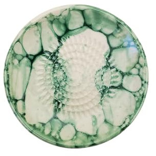 AMRAMI® Grattugia spagnola rotonda in ceramica per noce moscata, aglio, zenzero – Piatto grattugia in ceramica, fatto a mano (Bubbles)