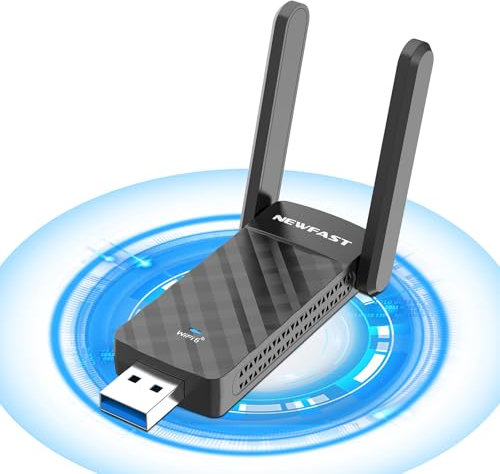 NEWFAST Adaptador WiFi USB para PC AX1800, USB WiFi 6 para PC Dual Band 5GHz&2,4GHz Antena Wi-Fi para PC Compatible Windows 11/10