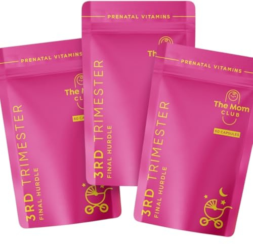 Pregnancy Vitamins – 3rd Trimester – Support for Energy, Labour Prep & Baby Growth Week 28 to Birth – Prenatal Multivitamin with Magnesium, Iron & Calcium – 90 Vegan Capsules – 3 Months Supply