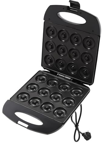 Máquina de donuts de 12 agujeros, mini máquina de donuts, cocinado 12 mini donuts, dispositivo de donuts, eléctrico, revestimiento antiadherente, para preparaciones tempranas, bocadillos,