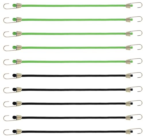 Spanngummi mit Haken, 10 Stück Gummiband mit Haken, Strapazierfähig Bungee Cord 25cm, Spanngummi Kurz für Camping, Planen, Fahrradträger, Zelt, Auto, Motorrad