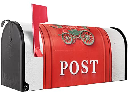 banjado Amerikanischer Briefkasten - US Mailbox/Letterbox mit Motiv Motiv Postkasten Nostalgie 51x22x17cm - Postkasten Stahl aus Amerika – Briefkasten amerikanisch schwarz pulverbeschichtet