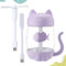 Mini Humidificador Infantil de Gatito (350ml) con Luz LED USB y Mini Ventilador | Niebla Fría Silenciosa para Niños y bebes | Ideal para Dormitorio | Regalo | Seguro | Para Verano e Invierno (LILA)