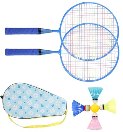 Set di volani e volani | Set da badminton da giardino con racchette e palline – Attrezzo sportivo leggero con impugnatura comoda per bambini in età prescolare e adolescenti