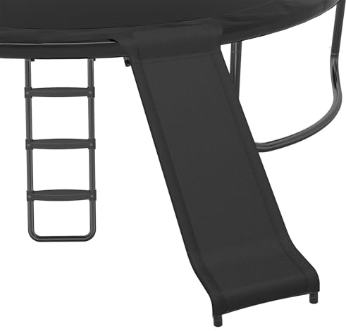 Trampoline Ladder and Slide Attachment,3-Step Universal Stair Slide for Kids,Trampoline Accessories & Replacement Parts,Fits 10 12 14 15 ft Trampoline Frame (Black)