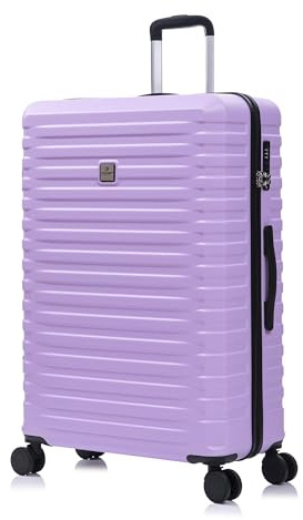 Rocklands Large Suitcase Hard Shell Lightweight 4 Dual Spinner Wheels Trolley Luggage Suitcase Hold Check in Luggage TSA Combination Lock (Purple, Large 28)
