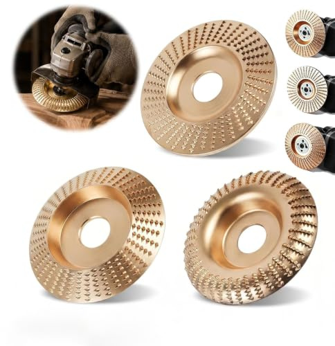 POP lina 3 Pezzi Set di Dischi per Intaglio del Legno per Smerigliatrice Angolare, Smerigliatrice Angolare Disco per levigatura modellatura lucidatura del Legno (100mm)