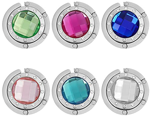 Kurtzy 6 Stk Tragbare Tischhaken für Handtaschen – Silberfarbener Faltbarer Metall Handtaschen Tischhalter – Handtaschen Halterung für Restaurants, Cafés – Geschenk für Frauen & Mädchen