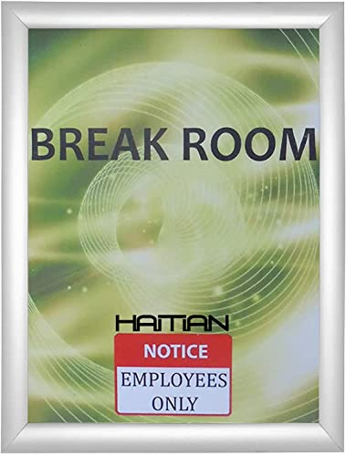 HAITIAN Silver color Snap Picture Poster Frame Wall Mounting, 8.5 x 11 Inch Size Front Loading,1 aluminium profile,1.8mm thickness of Hard plastic back panel. suitable for gifting