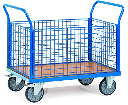 Fetra Transportgeräte mttgg1553 F 502 Wagen Transport mit Mesh, mit 4 Panelen Design, 1200 mm x 800 mm Plattform, 1380 mm Länge x Breite x 809 mm 990 mm Höhe