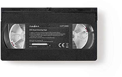 Nedis VHS Head Cleaning Tape with 20 ml Cleaning Fluid – Ensures Clear Picture & Sound, Extends Video Recorder Life, For Optimal VHS Head Maintenance