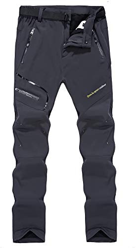 Naudamp Pantalones de Senderismo Forrados con Forro Polar de Invierno Softshell para Mujer Pantalones para Caminar Ligeros de Secado rápido al Aire Libre