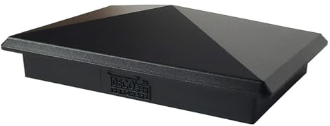 3.5 x 5.5 Aluminum Pyramid Post Cap for True 3.5 x 5.5 Wood Posts – Heavy-Duty, Weather-Resistant, Black Outdoor Deck & Fence Post Cap