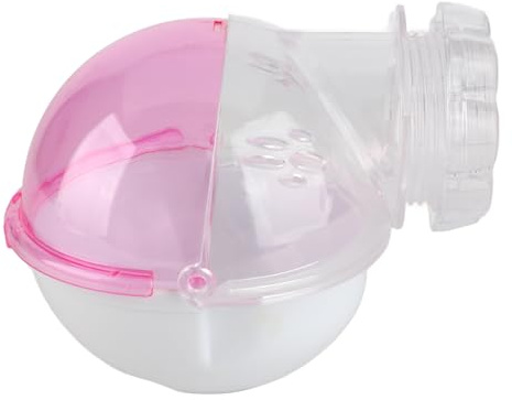 Pssopp Hamster Sable Salle De Bains en Plastique Petit Pet Sable Bain Conteneur Hamster Sandbox Sauna Salle Salle De Bains Externe pour Petit Pet Auto-Nettoyant(Pink)