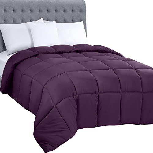 Utopia Bedding Edredón para Todas Las Estaciones - 250 g/m², Fibra Siliconada de Felpa, Tamaño King/Cal King, Cosido en Caja (Ciruela)