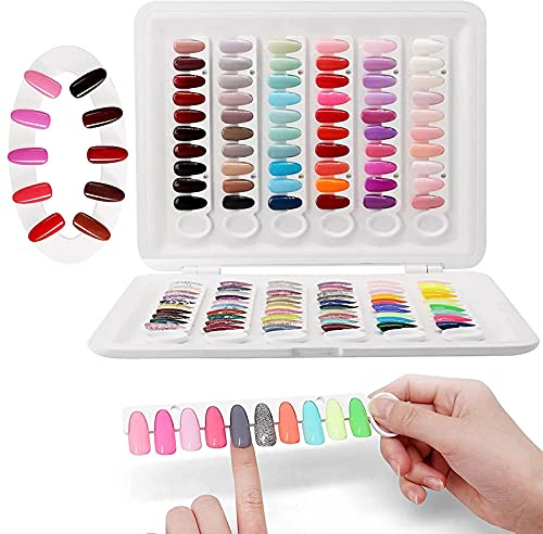 Espositore con 120 colori per unghie con Clip a 14 Colori, Senza Bisogno di Colla per esposizione di smalti per unghie in gel, salone di manicure, campioni per nail art campioni di cartone