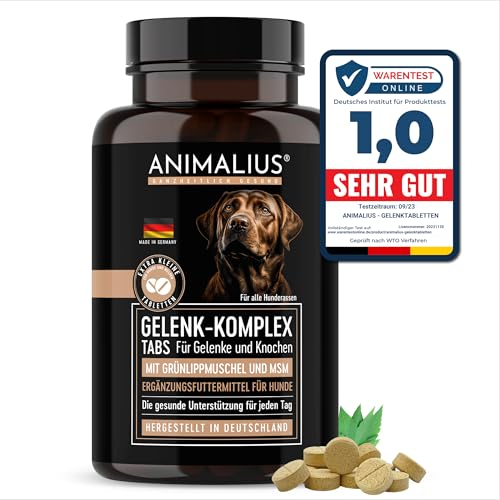 Animalius® Gelenktabletten für Hunde extra klein [FÜR ALLE Hunderassen] - mit Grünlippmuschel, MSM & Teufelskralle - getestete Hunde-Tabletten für Normale Knochen und Gelenke - 120 Stück [vorbeugend]