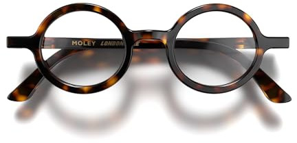 LONDON MOLE® Moley Lunettes de lecture | Des lecteurs ronds sympas | Unisex féminin masculin | Charnières à ressort