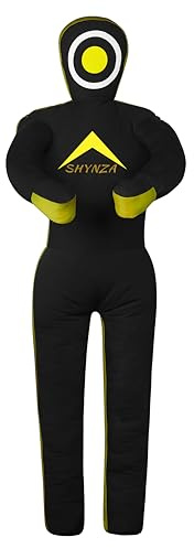 Muñeco de agarre para artes marciales mixtas, karate, saco de boxeo, lucha libre, lanzamiento, boxeo, chupete sin relleno (negro amarillo, 150 cm)
