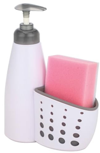 Maury's Dispenser per Sapone Da Cucina, Con Spugna Per Piatti, Design a Pois Semplice e Essenziale