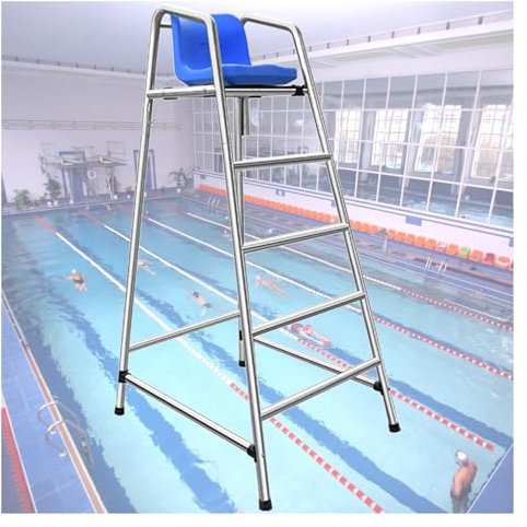 Pool Stuhl 120cm/150cm/180cm hohe Pool-Rettungsschwimmerstühle, robuster erhöhter Rettungsschwimmerstuhl aus Edelstahl für den Außenbereich/Innenbereich für Deck/See/Wasserpark/Strand/Wettbewerb (Col