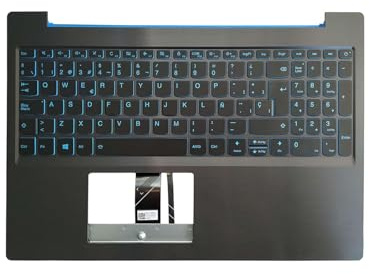 Table-King Clavier de rechange rétroéclairé avec distribution en espagnol avec repose-poignet pour Lenovo IdeaPad L340-15IRH
