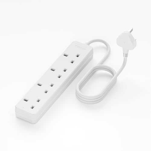 TISDLIP 4 Way Extension Lead, Multi Socket Power Strip with 1.8 Meter Cable
