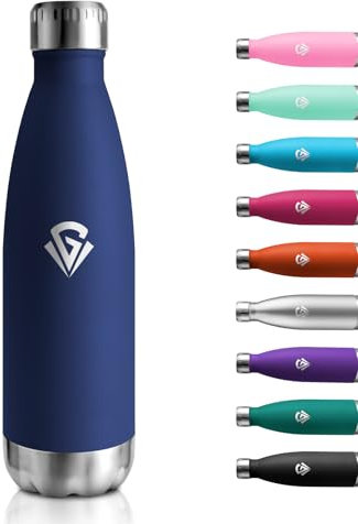 Borraccia Termica 500ml, Senza BPA, Bottiglia Acqua Riutilizzabile in Acciaio Inox, Doppia Parete Isolata, a Prova di Perdite, Bottiglia Termica per Bambini, Scuola, Ufficio, Viaggi, Sport, Campeggio