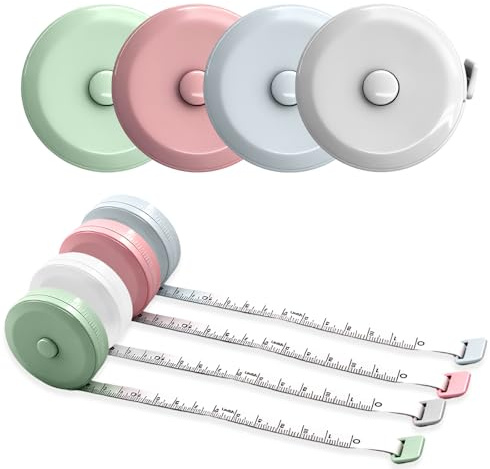 8 Stück Massband Körper, 150cm/59 in lang Einziehbares Maßband, Beidseitige Skalen, Hochpräzise Messung Taschenmessband, Körper Schneidermaßband Measuring Tape von Länge, Brust, Taille,Schneidern