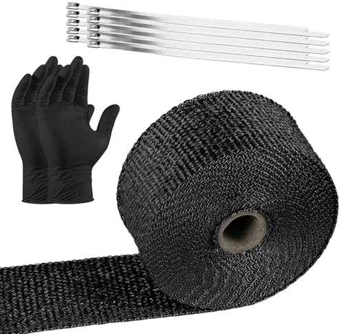 5M Hitzeschutzband Auspuff, Basaltfaser Auspuffband Bandage Set