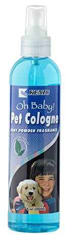 Kenic Oh Baby Pet Cologne, Long Lasting Baby Powder Scented Dog & Cat Deodorizing Spray, Freshens, Neutralizes and Shines Coat Between Baths, Made in USA