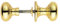 DISCOUNT HARDWARE UK Polished Brass and Chrome Victorian Mushroom Rim Door Knobs 50mm (Brass)