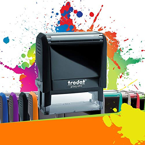 Trodat Printy 4913 - Professioneller Selbstfärbestempel mit 5 Zeilen zur Personalisierung – Textplatte 58 x 22 mm Inklusive (Schwarz)