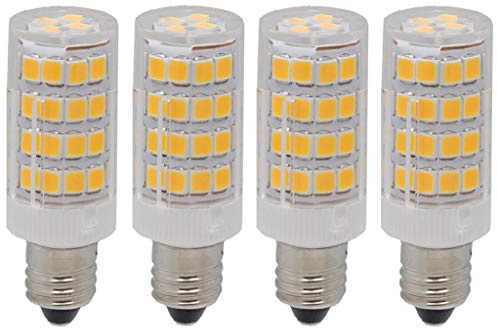 E11 LED Light Bulbs 4W(35W 40W Halogen Lamp Equivalent) Warm White 3000K for Ceiling Fan Lighting, T4 /T3 JD E11 Mini Candelabra Base,52LED 2835SMD,Pack of 4