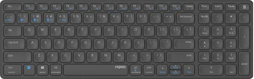 Rapoo - Teclado inalámbricos, Teclado QWERTY Portugués, multimodo, con Bluetooth y conexión de 2.4 GHz, conectividad para Varios Dispositivos y diseño Ultrafino, E9700M, en Gris Oscuro