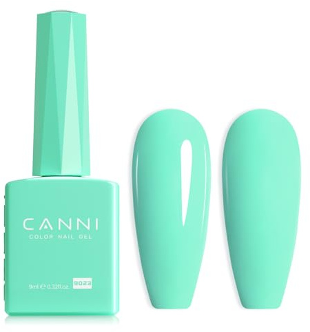 CANNI Pastel Green Gel Nail Polish, 1Pcs Sage Light Green Gel Polish Lime Mint Color High Gloss Soak Off U V Nail Manicure Salon DIY