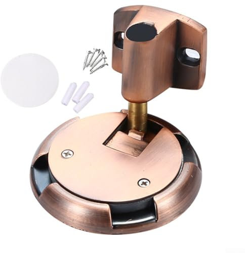 Bodentürstopper, verstellbare Höhe, 10–25 mm, stanzfrei, mechanisch, leise, Bodentürstopper, Zinklegierung, robuste Türschlösser für den Innenbereich (Rotbronze)