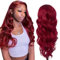 JSTHHTT 26 Pulgadas Peluca Larga Ondulada Rojo Para Mujer, Peluca De Pelo SintéTico Natuaral, Encantador SintéTico Largo Ondulado Lateral, Largo Ola Rizo Cabello Para Cosplay/Fiesta/Diario, Color Rojo