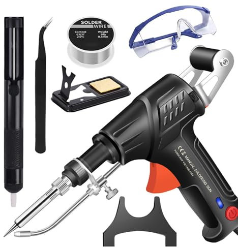 Internally Heated Industrial Laser Welding Tools, Set Di Saldatore Multifunzione Portatile, Pistola Per Saldatura Manuale Da 60 W, Con Rimozione Della Ruggine/Taglio/Saldature (Black, Internal Heat)