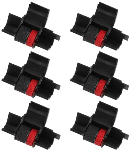 6 Stück IR40T Farbrolle Schwarz Rot, Taschenrechner Drucker Farbband Für Rechner Und Registrierkassen, Ersatz Tintenroller Kompatibel Mit IR40T IR40, Geeignet Für Canon Casio Sharp Rechenmaschine