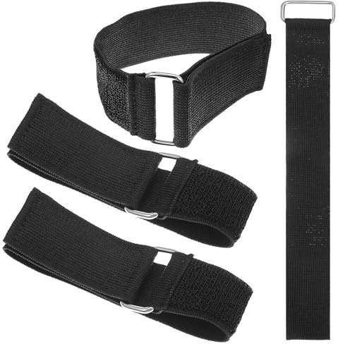 IMIKEYA Correas Elásticas de Sujeción Hebilla de Hierro 38 CM X 40 CM 4 Unidades Reutilizables y Ajustables para Organización y Almacenamiento de Cables y Objetos