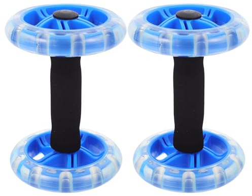 NIYANGLE Roue de Fitness à Double Roue Bleue pour Entraînement Abdominal, Rouleau D’exercice Antidérapant Léger, Appareil de Musculation pour Renforcement et Modelage Corporel, Usage