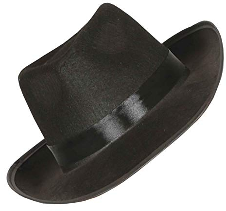 Guirca Fiestas GUI13505 - Schwarzer Gangsterhut mit schwarzer Schleife