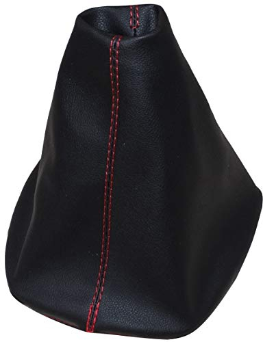 AERZETIX: Schaltsack schaltmanschette kunstleder schwarz mit roten nähten