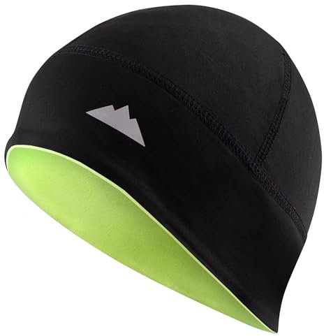 Tough Headwear Skull Cap - Thin Lightweight Beanie Hat Men and Women - Helmet Liner Caps Head Liners - Warm Womens Mens Hats - Winter Running Beanies - Reversible Black & Yellow