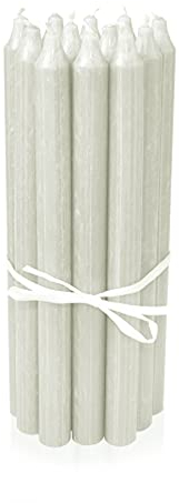 LUMELY dänische Premium Stabkerzen Elfenbein, 12er Pack, Höhe 29cm, Ø 2,2cm, Brenndauer ca. 14 Stunden, zylindrische Leuchterkerzen, Deko Kerzen Set, Kerzen Skandinavisch