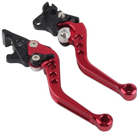 Kupplungsbremshebel Paar, 22mm 7/8CNC Aluminium Motorrad Kupplungstrommel Bremshebel Griff Universal Kupplungsbremshebel rot für motorrad kupplungshebel brems kupplungsheb